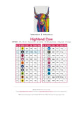 Thumbnail for Highland Cow diamond painting color chart – 20 DMC colors