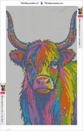 Thumbnail for Highland Cow diamond painting adhesive canvas 30x50cm
