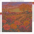 Thumbnail for Diamond painting adhesive canvas preview - Hillside Cottage