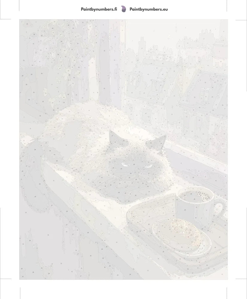 Paint by numbers numbered canvas - Himalayan Cat and Coffee 40x50cm