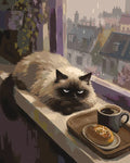Thumbnail for Long-haired Himalayan cat, coffee and pastry paint by numbers