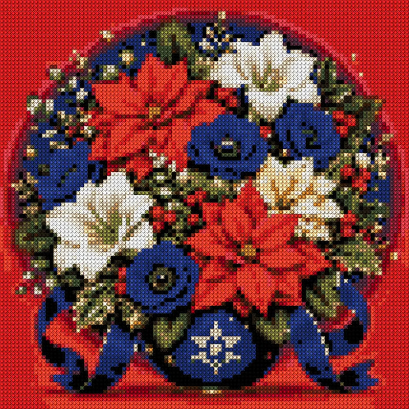 Diamond painting pattern chart - Holiday Bouquet