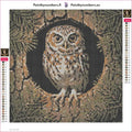 Thumbnail for Hollow Tree Owl diamond painting adhesive canvas 30x30cm
