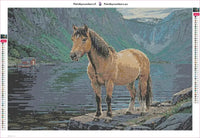 Thumbnail for Horse by the Water diamond painting adhesive canvas 60x40cm