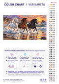 Thumbnail for Paint color chart and instructions - Horses in the Surf 70x40cm