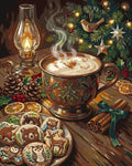 Thumbnail for Hot chocolate, Christmas cookies and tree branch paint by numbers.