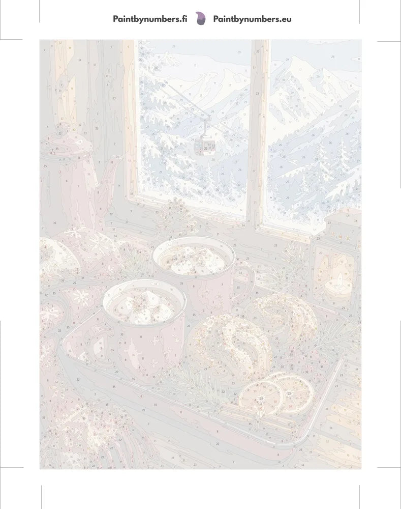 Paint by numbers numbered canvas - Hot Chocolate and Pastries 30x40cm