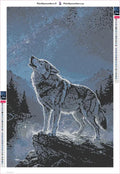 Thumbnail for Howling the Moon diamond painting adhesive canvas 40x60cm