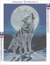 Thumbnail for Howling Wolf diamond painting adhesive canvas 30x40cm