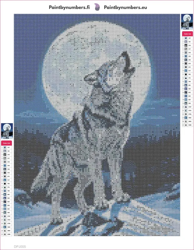 Howling Wolf diamond painting adhesive canvas 30x40cm