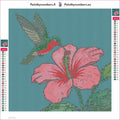 Thumbnail for Hummingbird and Hibiscus diamond painting adhesive canvas 30x30cm