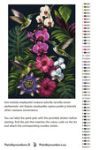 Thumbnail for Paint color chart and instructions - Hummingbirds and Orchids 50x70cm