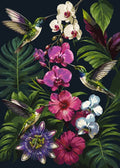 Thumbnail for Hummingbirds and orchids paint by numbers. Colorful tropical flowers and birds.