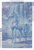 Thumbnail for Ice Crystal Unicorn diamond painting adhesive canvas 40x60cm