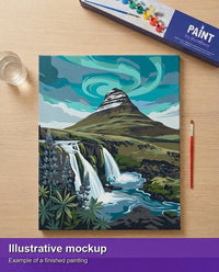 Thumbnail for Illustration of the completed paint by numbers - Iceland Travel Poster 40x50cm