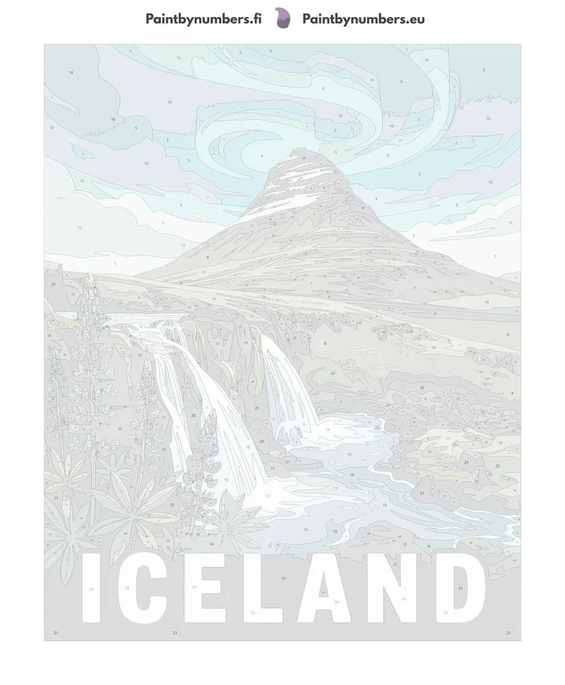 Numbered canvas - Iceland Travel Poster 40x50cm