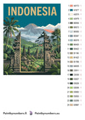 Thumbnail for Color chart and instructions - Indonesia Travel Poster 40x50cm