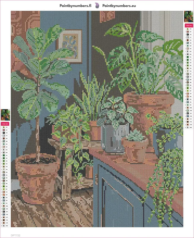 Diamond painting adhesive canvas preview - Indoor Greenery Collection