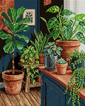 Thumbnail for Indoor Greenery Collection, 40x50 cm diamond painting – full design preview without the close-up inset