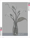 Thumbnail for Diamond painting adhesive canvas preview - Ink Study of Calla Lilies