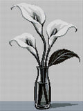 Thumbnail for black-and-white ink-style calla lilies, 30x40 cm diamond painting – full design preview