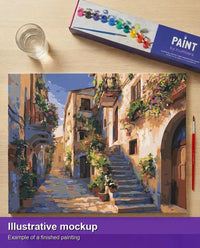 Thumbnail for Finished paint by numbers mockup - Italian Flower Street 50x40cm