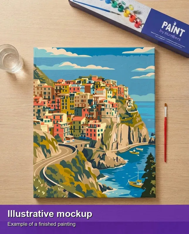 Illustration of the completed paint by numbers - Italy Travel Poster 40x50cm