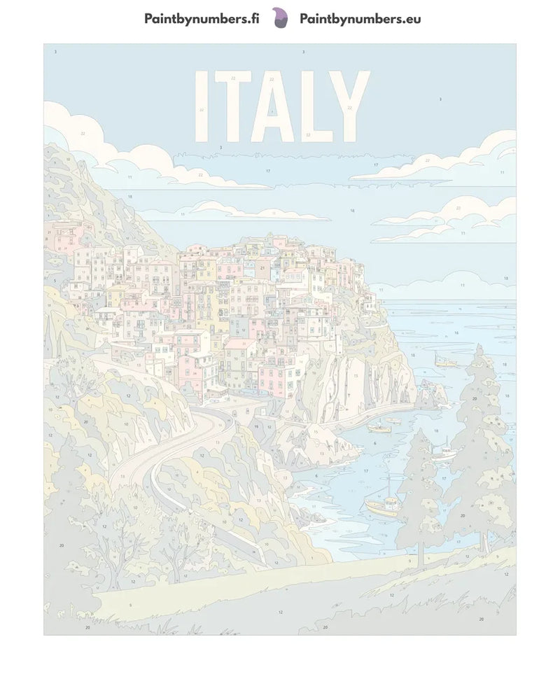 Numbered canvas - Italy Travel Poster 40x50cm