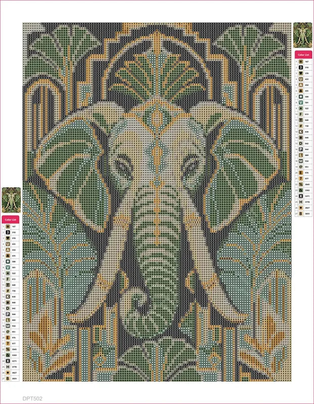 Diamond painting adhesive canvas preview - Ivory Trunk Art Deco