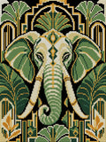 Thumbnail for Ivory Trunk Art Deco, 30x40 cm diamond painting – full design preview without the close-up inset