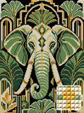 Thumbnail for Ivory Trunk Art Deco, 30x40 cm diamond painting – finished design preview with a close-up of square drills