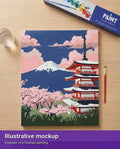 Thumbnail for Illustration of the completed paint by numbers - Japan Travel Poster 40x50cm