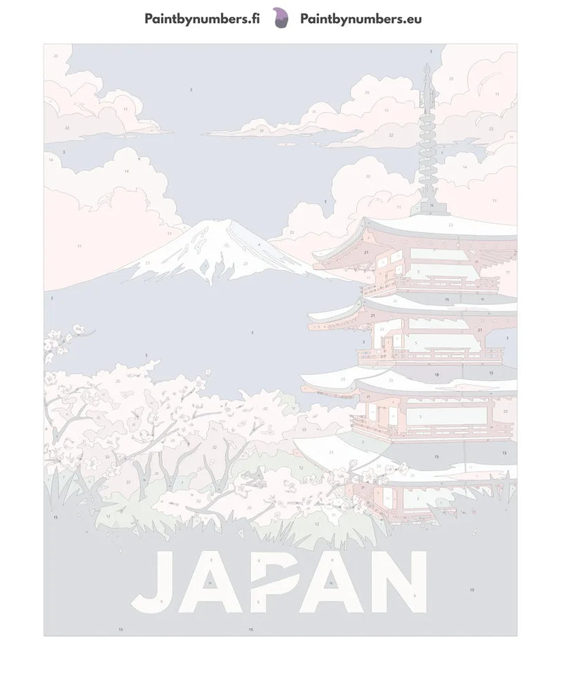 Numbered canvas - Japan Travel Poster 40x50cm
