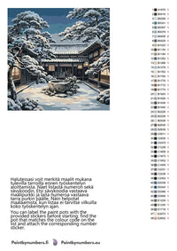 Thumbnail for Color chart and instructions - Japanese Courtyard in Snow 50x50cm