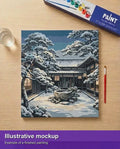 Thumbnail for Illustration of the finished paint by numbers - Japanese Courtyard in Snow 50x50cm