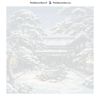 Thumbnail for Numbered canvas - Japanese Courtyard in Snow 50x50cm