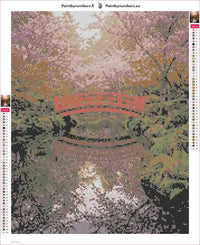 Thumbnail for Red Bridge diamond painting adhesive canvas 40x50cm
