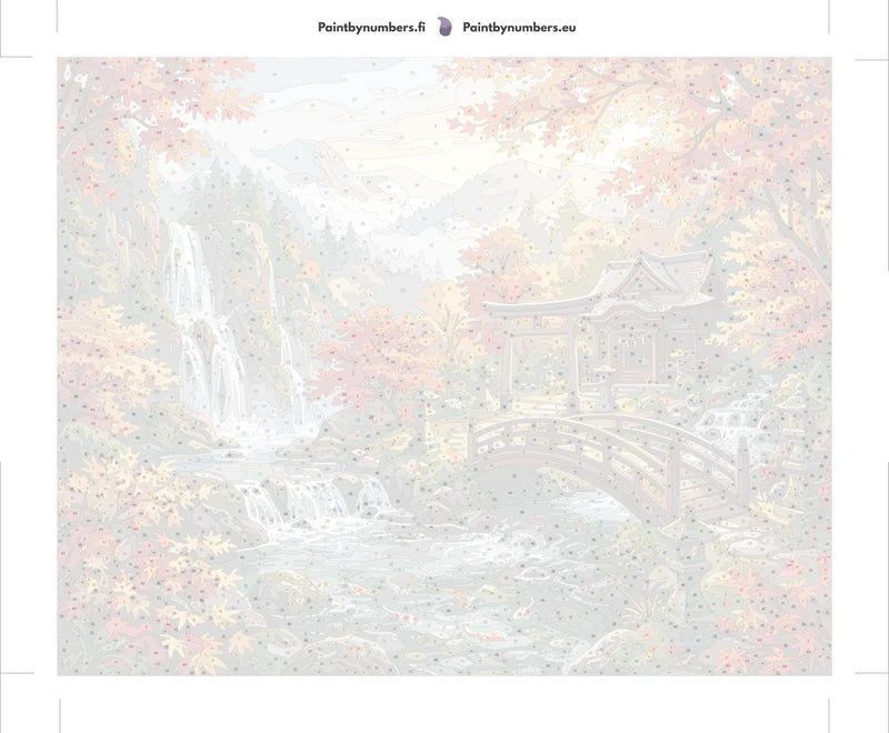 Paint by numbers numbered canvas - Japanese Garden in Autumn 50x40cm