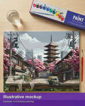 Thumbnail for Illustration of the finished paint by numbers - Japanese Street with Pagoda 50x40cm