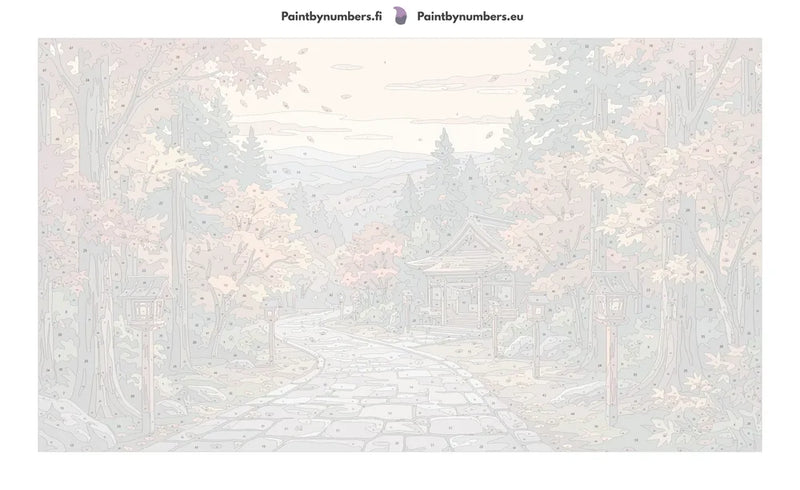 Numbered canvas - Japanese Temple Autumn Path 70x40cm