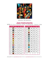 Thumbnail for DMC color chart for Jazz Instruments diamond painting - 25 colors