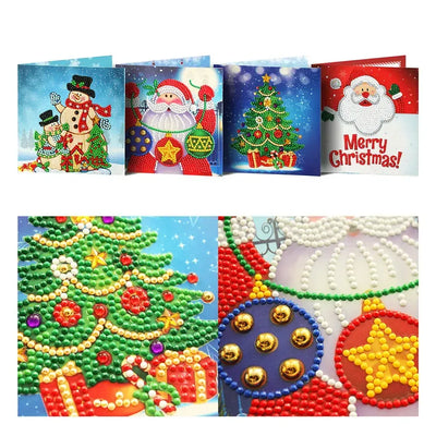 Set of 4 diamond painting Christmas cards