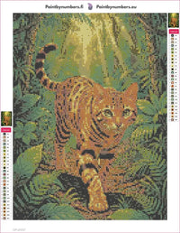 Thumbnail for Jungle Bengal Cat diamond painting adhesive canvas 30x40cm