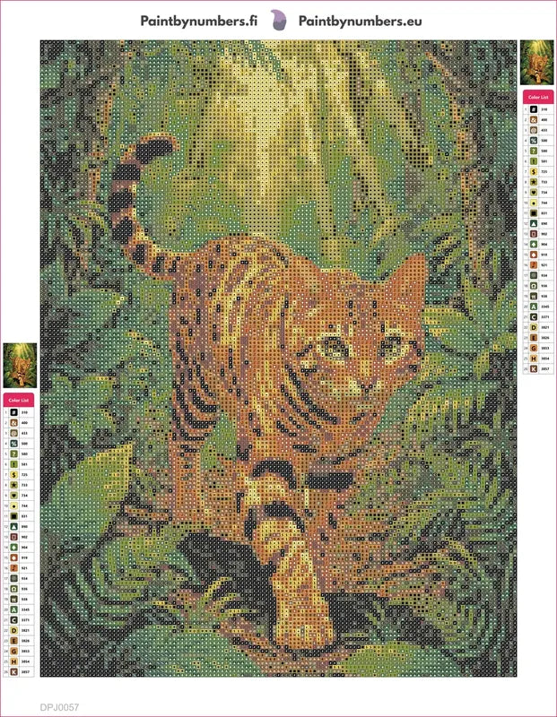 Jungle Bengal Cat diamond painting adhesive canvas 30x40cm