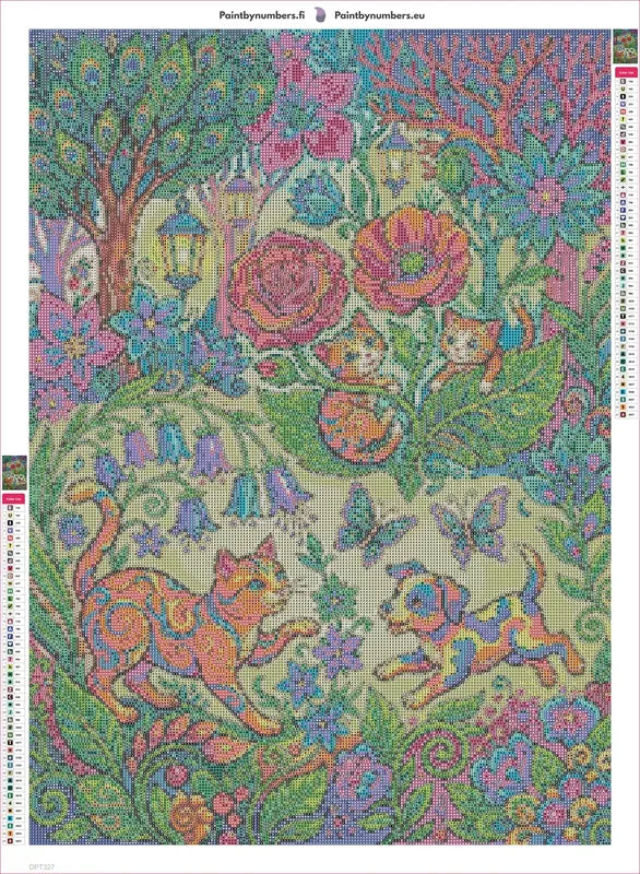 Diamond painting adhesive canvas preview - Jungle Friends
