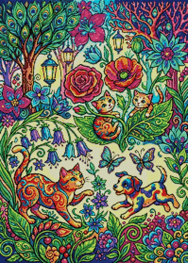 Diamond painting pattern chart - Jungle Friends