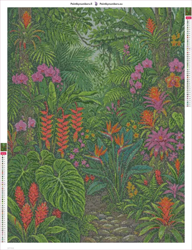 Diamond painting adhesive canvas preview - Jungle Path