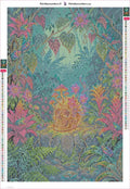 Thumbnail for Diamond painting adhesive canvas preview - Jungle Skull With Flowers