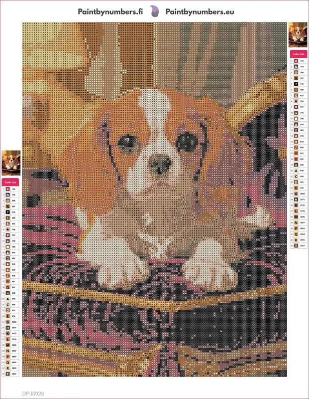 King Charles Spaniel diamond painting adhesive canvas 30x40cm