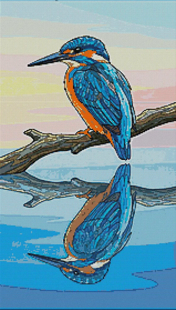 Diamond pattern - Kingfisher Diamond Painting